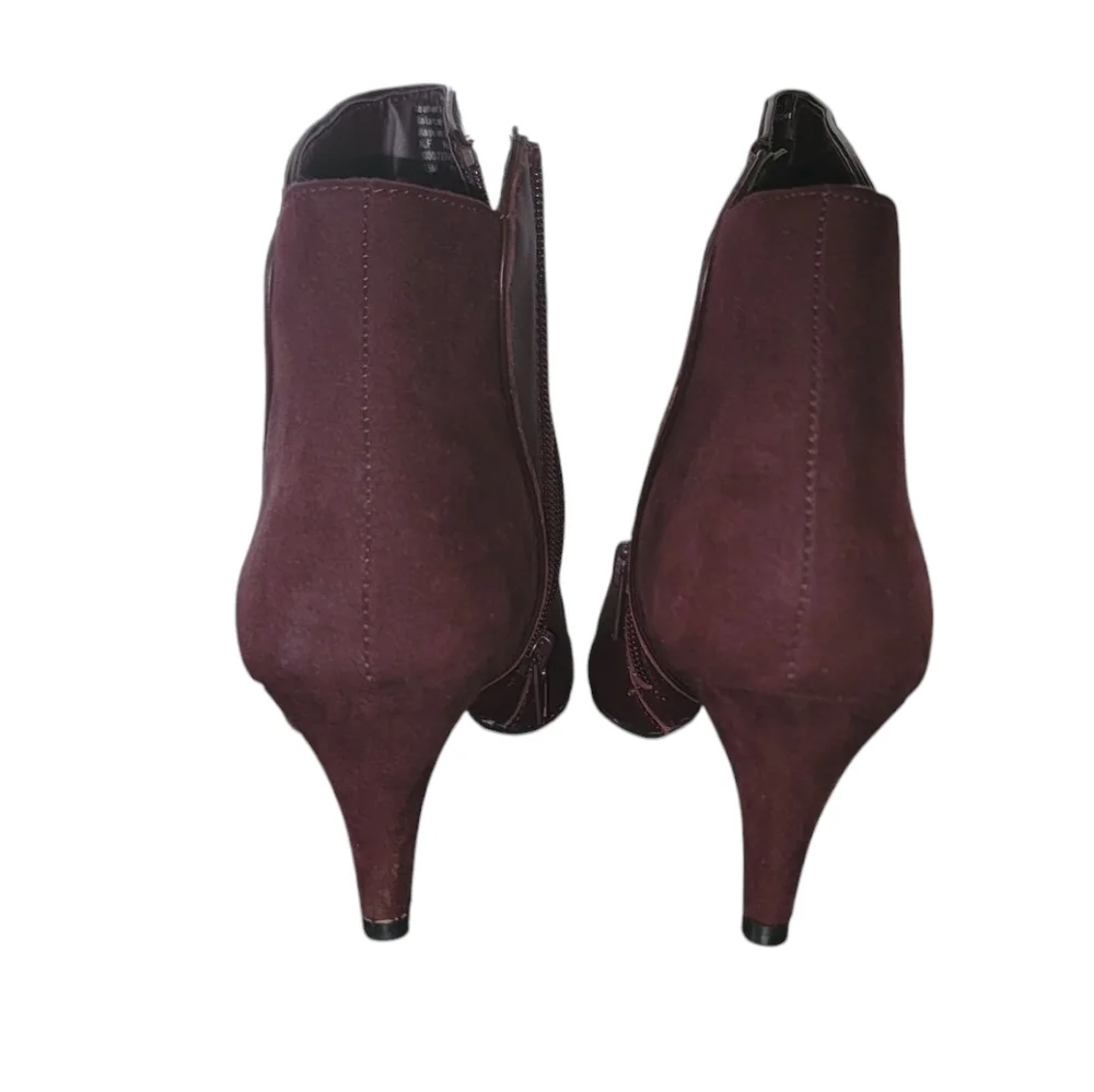 Alfani Harpper l Malbec Leather Dark Mauve 2.5" Heel Women Boots Size 7.5 M - Picture 2 of 12